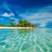 Clear waters of an islet in Bimini