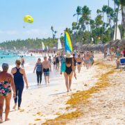People walking on beach in Punta Cana, Dominican Republic