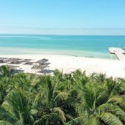 Panoramic view of Celestun, Mexico shoreline